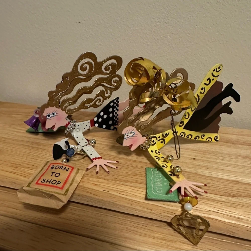 Silvestri Flying Eccentric 2pcs  Karen Rossi Whimsies Christmas Ornaments
